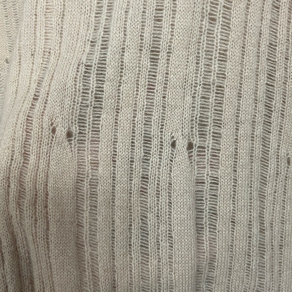 Sundance Cashmere Pale Pink Pointelle Cardigan Medium - Picture 6 of 7